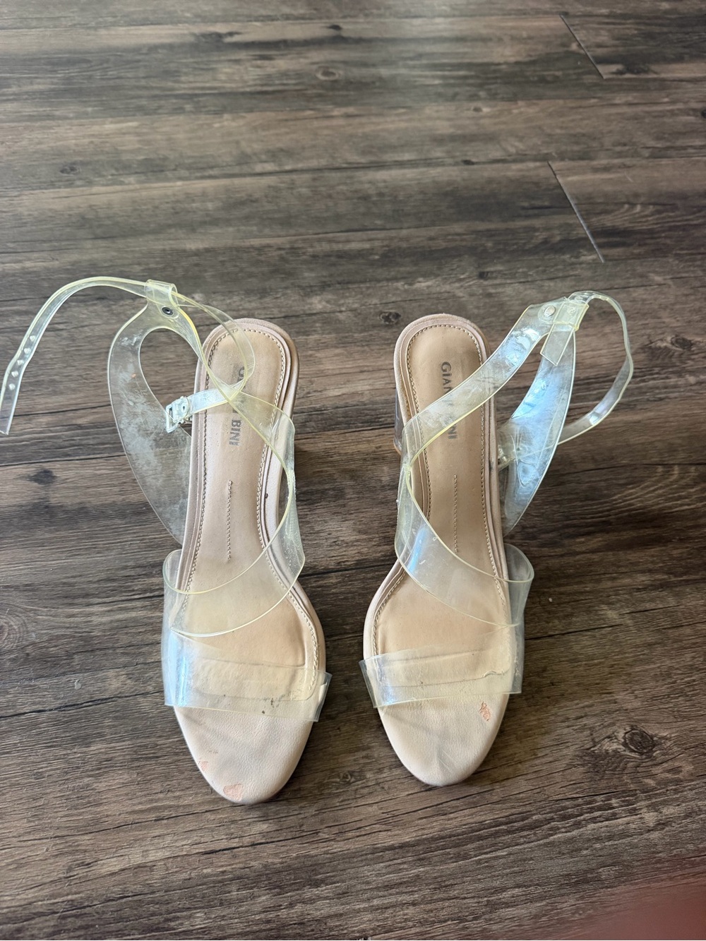 Gianni Bini Clear PVC Ankle-Strap Heels